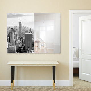 Beveled Wall Mirror on Free Floating Tempered Glass 48"x36", My New York