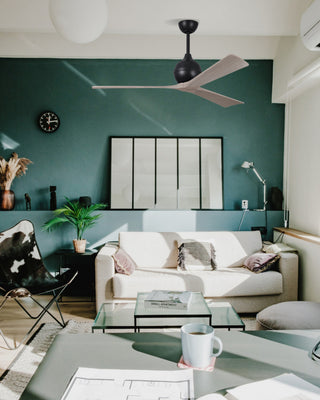 Irene-3 Paddle Fan, Matte Black, 60", Gray Ash Blades