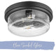 13 inch round  Flush Mount ceiling lamp seeded glass ceiling light with bronze
