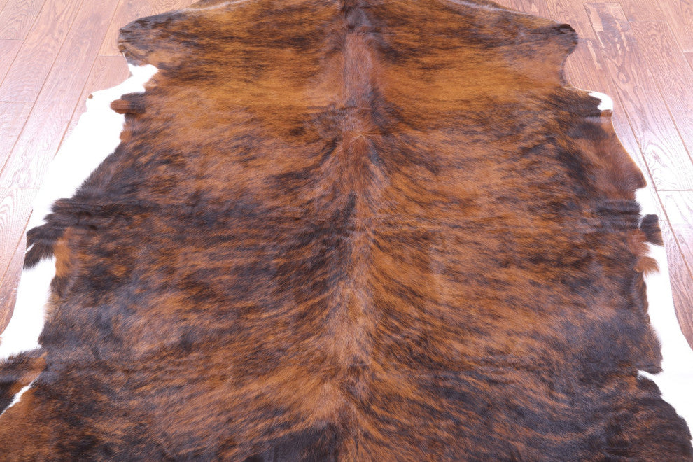 7' 1" X 6' 4" Brindle Natural Cowhide Rug C2350