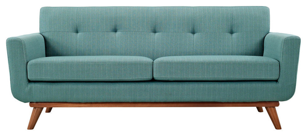 Modern Contemporary Upholstered Loveseat, Laguna Fabric