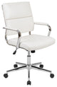 Mid-Back White LeatherSoft Panel Executive Swivel Office Chair