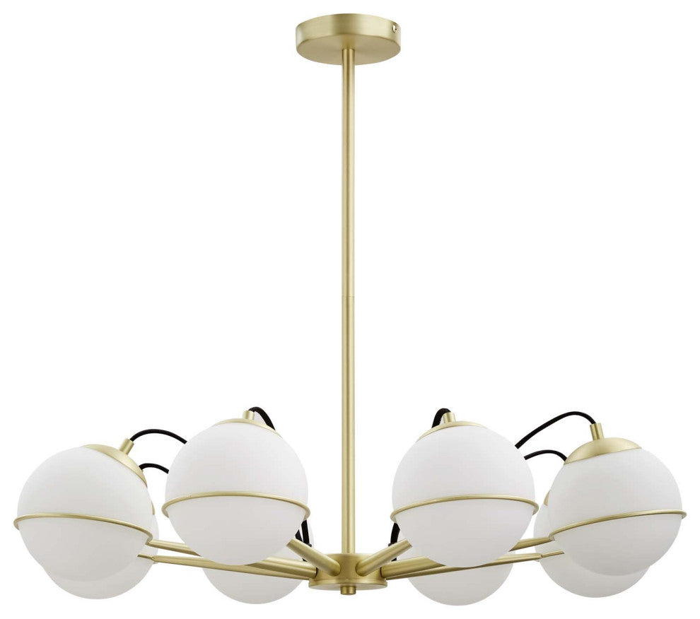 Hanna 8-Light Chandelier Opal Gold