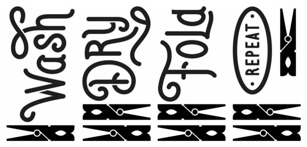 Black Wash Dry Fold Repeat Wall Decals