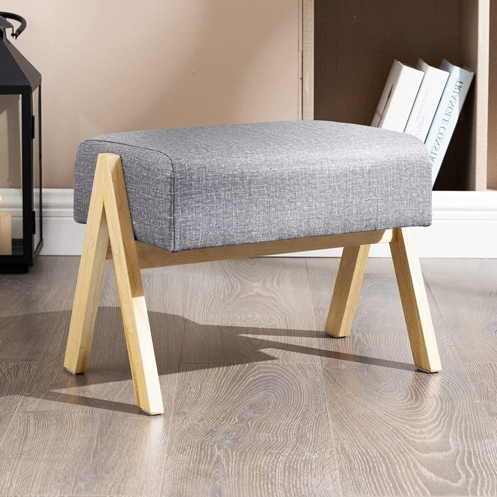 Padded Wooden Footstools and Ottoman