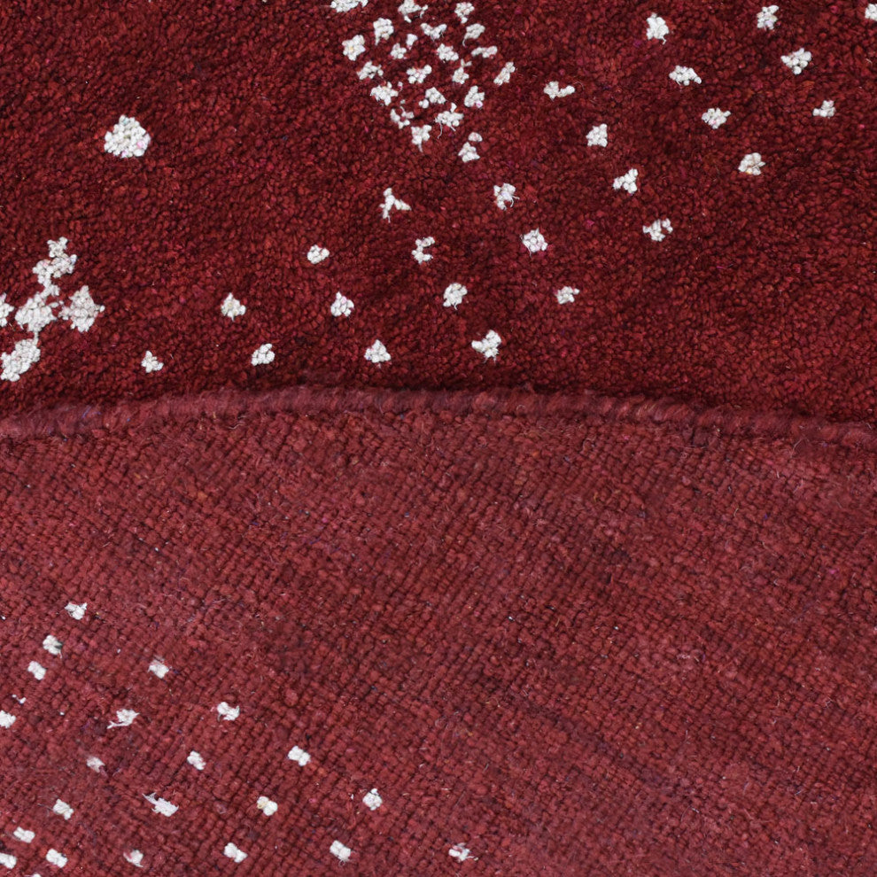 HAND KNOTTED LOOM SILK ECO-FRIENDLY AREA RUGS -6'x6', Round, Red, Contemporary