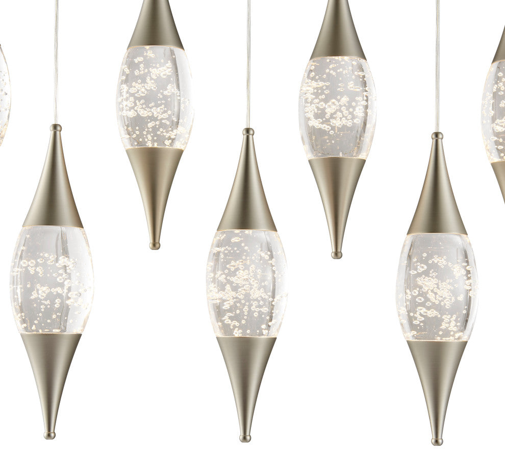 Shinny Teardrops Dimmable Integrated LED Rectangular Chandelier