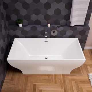 ALFI brand AB8840 67 Inch White Rectangular Acrylic Free Standing Bathtub