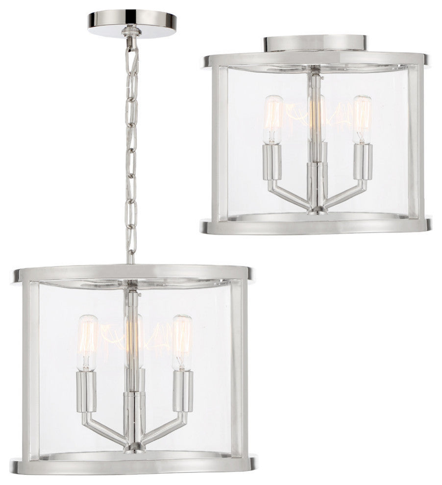 Crystorama Devon Three Light Lantern DEV-B8003-PN
