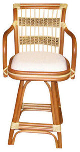Spice Island 24" Bar Stool in Natural, Aqua Fabric