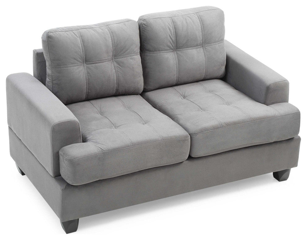 Sandridge 58 in. W Flared Arm Microfiber Straight Sofa, Gray