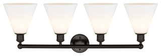 Berkshire 4-Light 35" Vanity Light, Oil Rubbed Bronze Finish, Matte White Shade