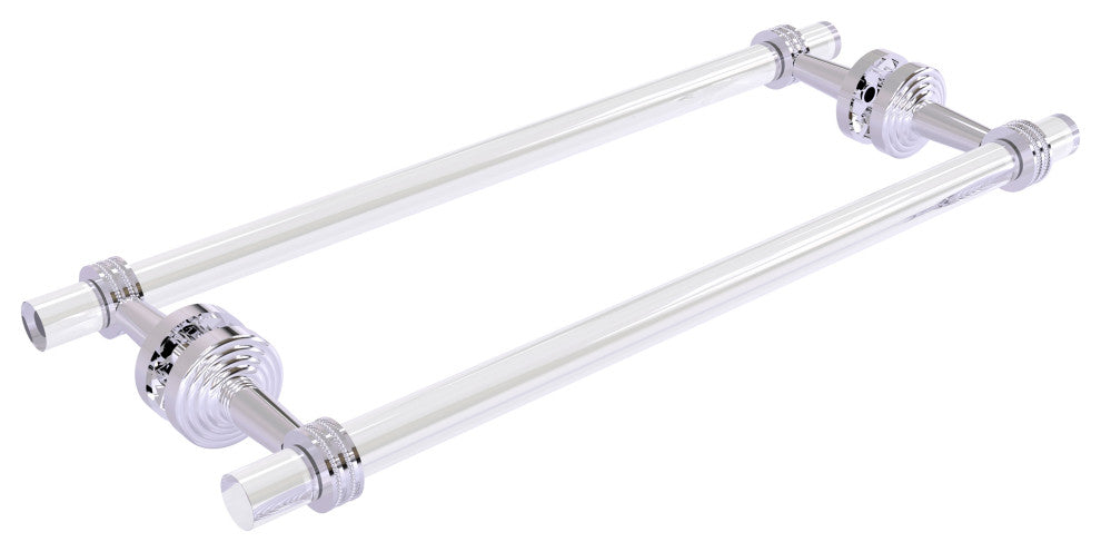 Pacific Beach 18" Dotted Back to Back Shower Door Towel Bar, Polished Chrome