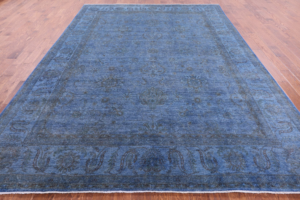 8' 11" X 11' 8" Handmade Overdyed Full Pile Wool Rug - Q12712
