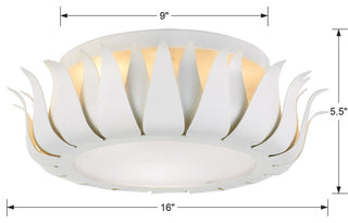 Crystorama 510-MT, 3-Light Ceiling Mount, Matte White