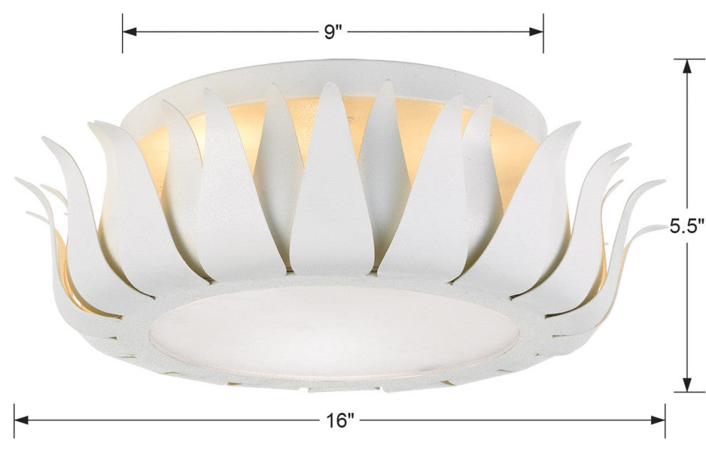 Crystorama 510-MT, 3-Light Ceiling Mount, Matte White
