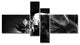 Black and White Antelope Canyon, Landscape Photo Canvas Print, 60"x32", 4 panels