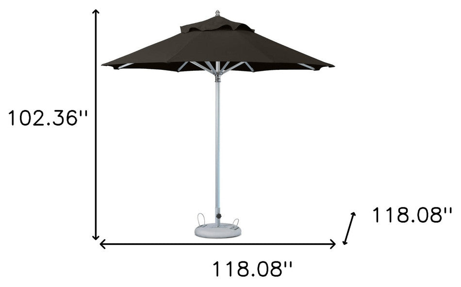 10' Black Polyester Round Market Patio Umbrella