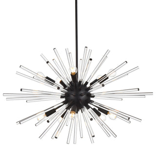 Samuel 36" Crystal Rod Pendant, Black