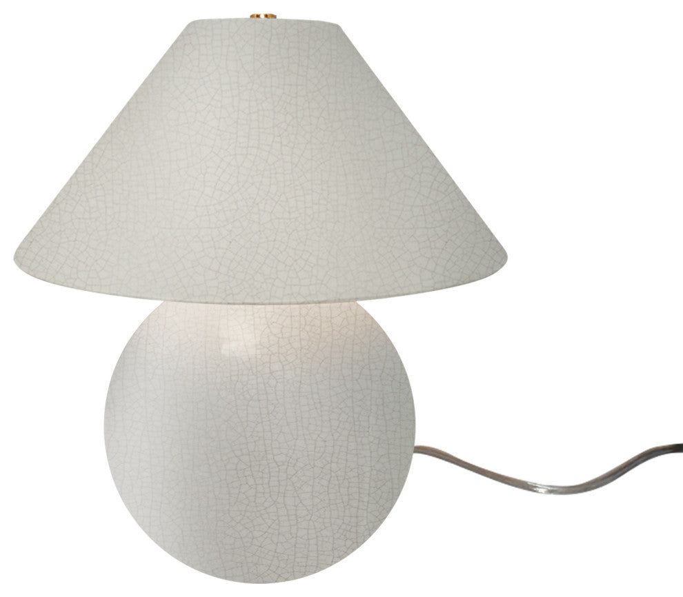 Avola Portable Lamp, Tall, White Crackle