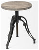 Emslie Grey-Brown Wood Seat With Adjustable Black Metal Frame Counter Stool