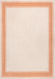 Lucia Classic Diamond Border Indoor/Outdoor Area Rug, Cream/Orange, 4x6