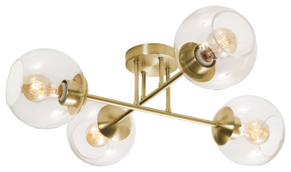 Jamie 24" Semi Flush, Satin Brass