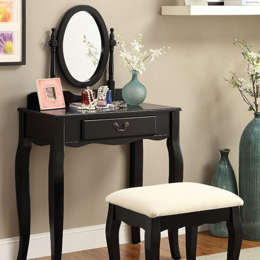 SAMANTHA Transitional Vanity, Black