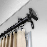 Wilson 1" Curtain Rod, Black, 120-170"