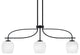 Cavella 3 Light Island Light, Matte Black Finish, 6" White Marble Glass