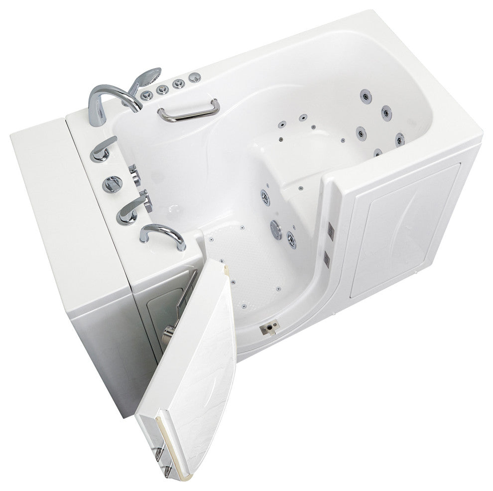 Ella Monaco 32"x52" Acrylic Walk-In-Bathtub, Outswing Door, 5 Piece Faucet