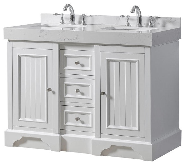 48" Kingswood Double Exclusive Bath Vanity, White