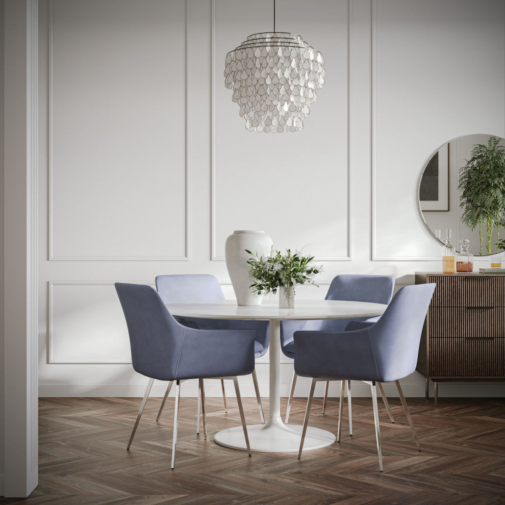 Stella Modern Upholstered Platinum Dining Chair Set of 2