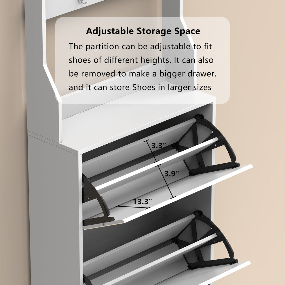 Gewnee Mirror Shoe Rack Organizer Store Ample Shoes