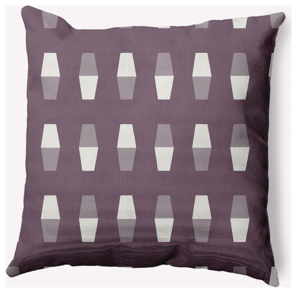 16x16" Bowling Pins Nautical Decorative Indoor Pillow, Dusty Purple
