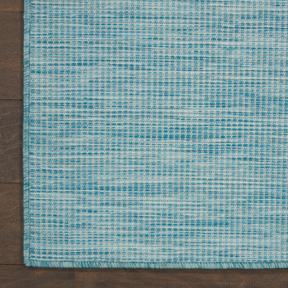 Nourison Positano Contemporary Area Rug, Aqua, 2'2"x10' Runner
