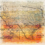 "Texas Map" Canvas Print, 45x45 cm
