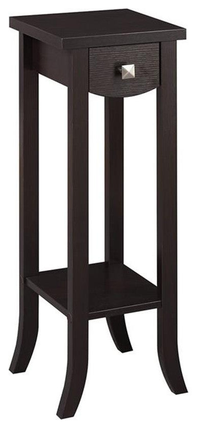 Convenience Concepts Newport Prism Tall Plant Stand in Espresso Wood Finish