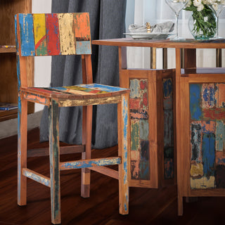 Bar Stool, Made from Recycled Teak Wood Boats