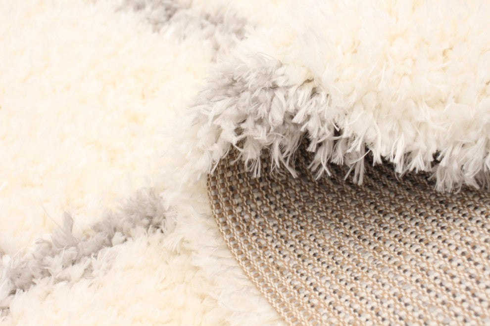 eCarpetGallery Shag Area Rug, Ivory, 6'7" x 9'6"