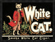 "White Cat Brand Cigars" Framed Canvas Giclee by Vintage Booze Labels, 32x25"