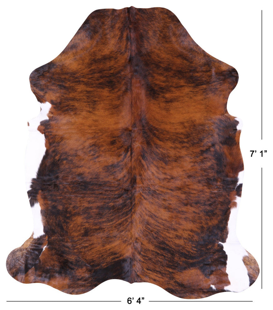 7' 1" X 6' 4" Brindle Natural Cowhide Rug C2350