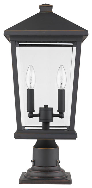 Z-Lite 568PHBR-533PM Beacon 2 Light 22" Tall Outdoor Pier Mount - Oil Rubbed