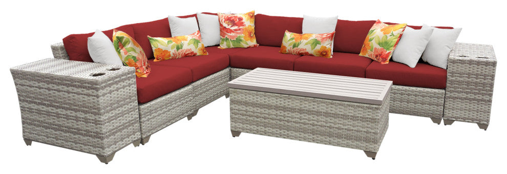 Fairmont 9 Piece Outdoor Wicker Patio Furniture Set 09b