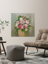 "Rose Pot" Painting Print on Wrapped Canvas, 48"x48"