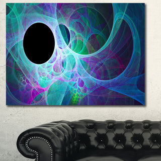 Blue Angel Wings on Black, Oversized Abstract Canvas Art Print, 60x40