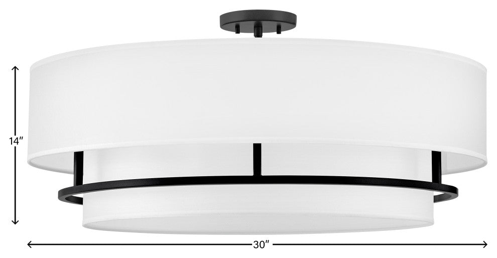 Hinkley Graham Semi-Flush Mount, Black, Extra Large