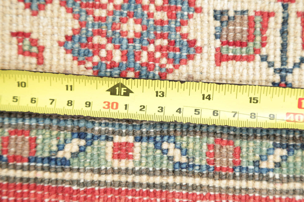 Hand Made Kazak Oriental Traditional Pakistani Area Rug, Red, 4'11"x3'3
