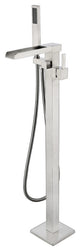 Bathroom Free Standing Bathtub Filler/Faucet With Handheld Showerwand Nickel