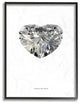 Diamonds Are Forever Minimal White Heart Cut Shape Framed Giclee, 16"x20"